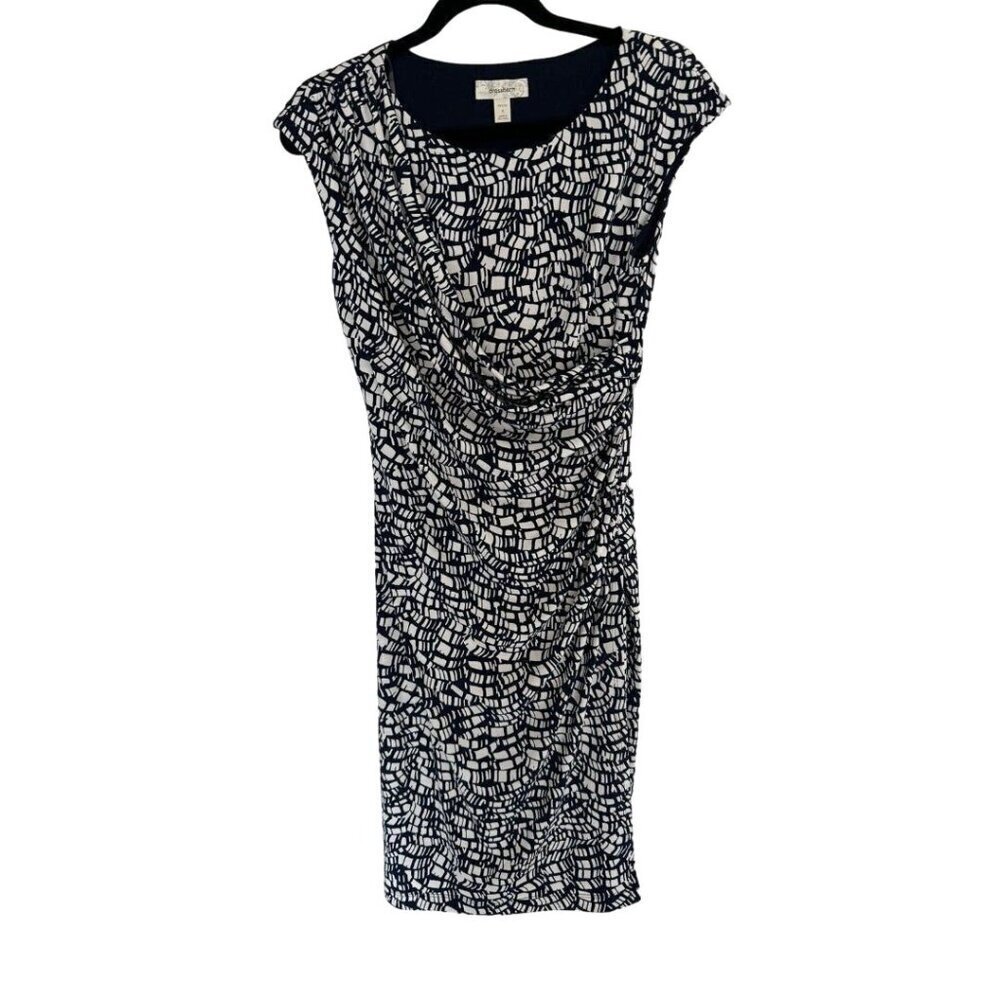 Petite size 8 dress barn blue and white dress‎